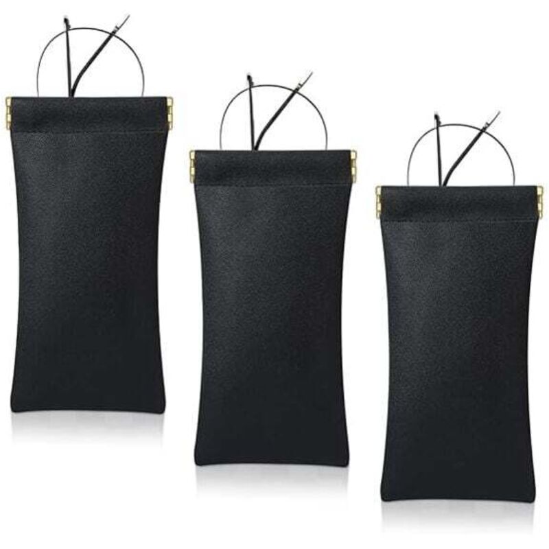 Lot de 3 étuis à lunettes en cuir noir souple, étui à lunettes de soleil en cuir, étui à lunettes portable avec fermeture à pression, sac à lunettes