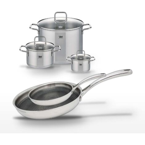 Lot de 3 Faitouts Elo Relief Evolution et 2 Poêles 24/28 cm