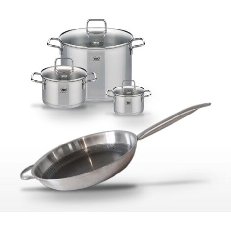 Lot de 3 Faitouts Elo Relief Solution et Poêle 32 cm