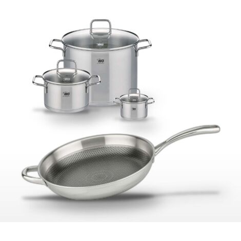 Lot de 3 Faitouts et 1 Poêle 32 cm Elo Relief Evolution