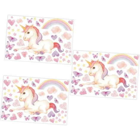 Lot De 3 Feuilles De Papier Peint Décoratif Pour Enfants Autocollants De
