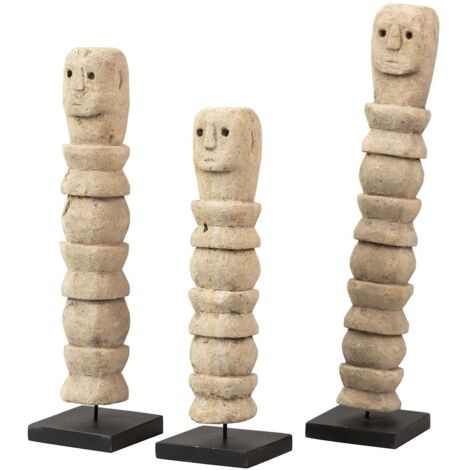 Lot de 3 figurines décoratives 7X7X35 7X7X40 7X7X45 cm