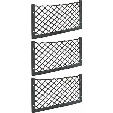 - Lot de 3 filets de rangement pour voiture - 36 x 18 cm - Haute élasticité, filet de rangement pour bagages, magazines - T4 T5 T6 - Pour van, caravane, camping-car, camion