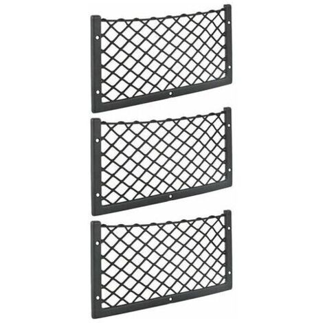 Lot de 3 filets de rangement pour voiture - 36 x 18 cm - Haute élasticité, filet de rangement pour bagages, magazines - T4 T5 T6 - Pour van, caravane, camping-car, camion