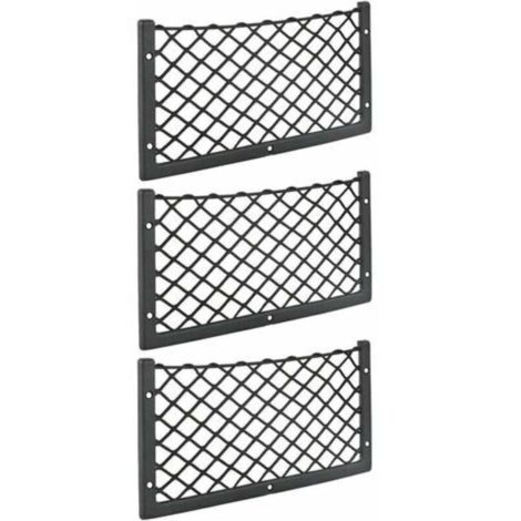 Lot de 3 filets de rangement pour voiture - 36 x 18 cm - Haute élasticité, filet de rangement pour bagages, magazines - T4 T5 T6 - Pour van, caravane, camping-car, camion