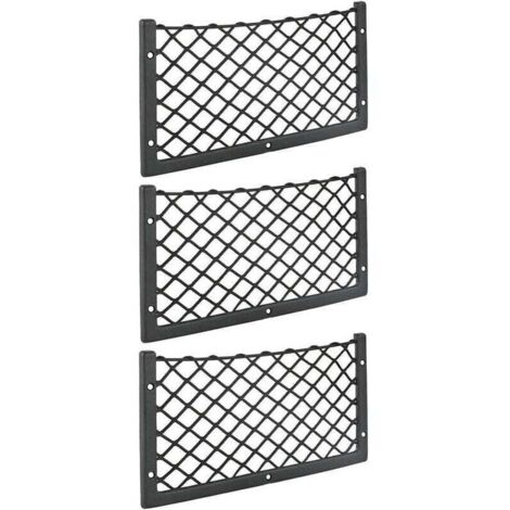 Lot de 3 filets de rangement pour voiture - 36 x 18 cm - Haute élasticité, filet porte-revues pour bagages - T4 T5 T6 - pour fourgon, caravane, camping-car, camion