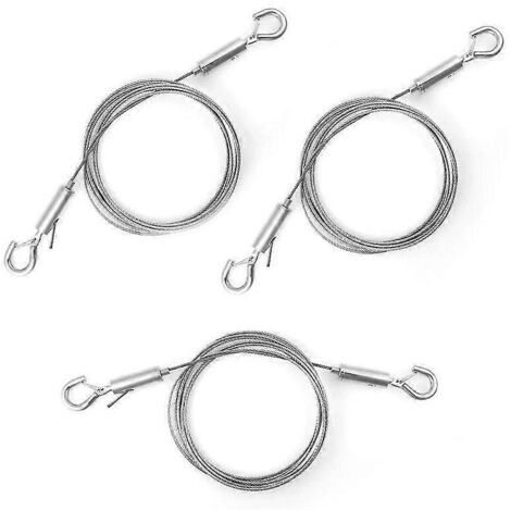 Lot de 3 fils réglables avec crochets, fil de suspension pour tableaux en acier inoxydable haute résistance-AquaForge