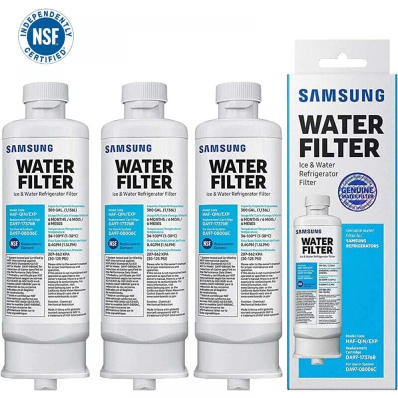Lot de 3 Filtre à eau pour réfrigérateur DA97-17376B 300 gallons pour Samsung DA97-08006C HAF-Qin/EXP