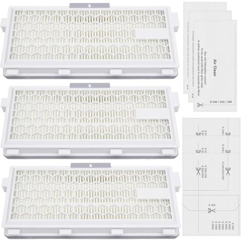 Lot de 3 Filtre Aspirateur Air Clean Plus 50 Compatible avec Miele S4 S5 S6 S8, Complete C2/C3, Compact C1/C2, Guard S1/L1/M1 Série, 3 SF-HA 50 Filtres HEPA, Protection Moteur et d’évacuation