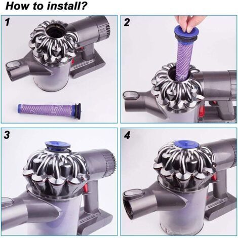 Lot de 3 Filtre Pré-Moteur de Rechange pour Dyson V6 V7 V8 DC58 DC59 DC61 DC62 DC74