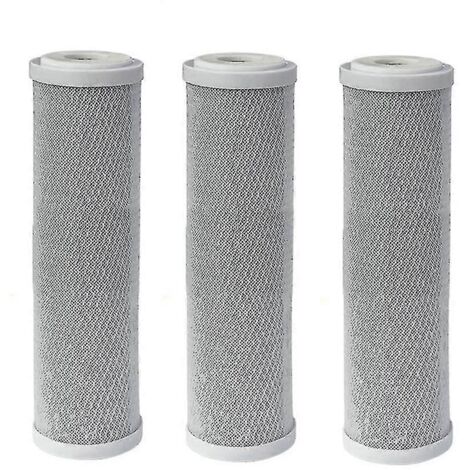 Lot de 3 filtres à eau à charbon actif CTO de 10 pouces, filtre à eau, élimine le chlore