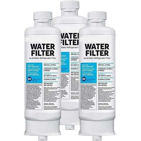 Lot de 3 filtres à eau de réfrigérateur de rechange pour Samsung DA97-17376B DA97-08006C HAF-QIN HAF-QIN/EXP Ikodm