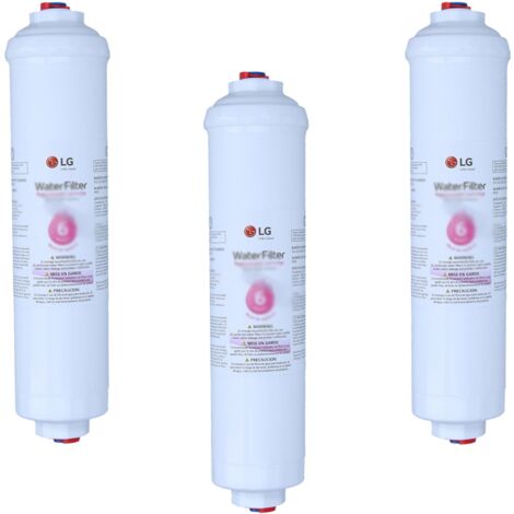 Lot de 3 filtres à eau d'origine pour réfrigérateur LG – Durée d'utilisation 6 mois – Dimensions 235x50mm – Débit 1.9lpm