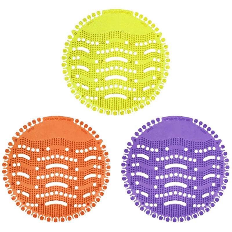 Lot de 3 filtres anti-obstruction pour urinoir en eva avec parfum
