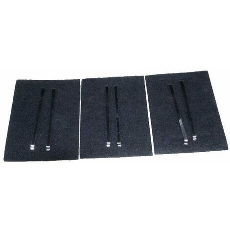 Lot de 3 filtres charbon (Kit AK204AE1)   305X210 mm (79X8361,AS0062457) Hotte BRANDT, DE DIETRICH, FAGOR, MASTERCOOK, SANGIORGIO, SAUTER, THERMOR