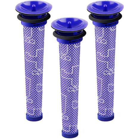 Lot de 3 filtres compatibles Dyson V6 V7 V8 DC58 DC59 DC61 DC62 DC74 – Pré filtre moteur HEPA – Filtration efficace contre allergènes et poussières – Einemgeld