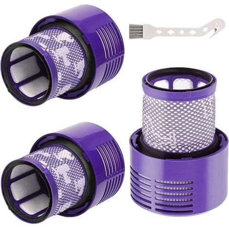 Lot de 3 Filtres de Rechange Compatibles Aspirateur Cyclone V10 - Pièces Haute Performance Lavables et Réutilisables avec Outil de Nettoyage