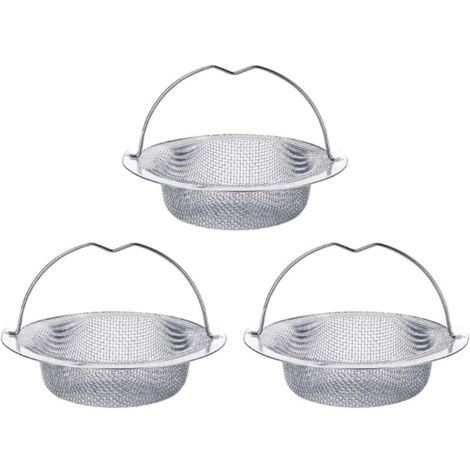 Lot de 3 filtres d'évier en acier inoxydable pour évier de cuisine