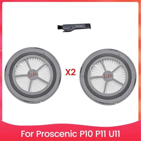 Lot de 3 filtres et brosses compatibles avec les modèles Proscenic P10, P11 et U11 (voir illustration).