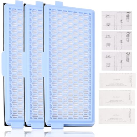 Lot de 3 filtres HEPA pour aspirateurs Miele – Filtre moteur et filtre Active AirClean – Compatible S4 S5 S6 S8 C2 C3 C1 S4000 S5000 S6000 S8000