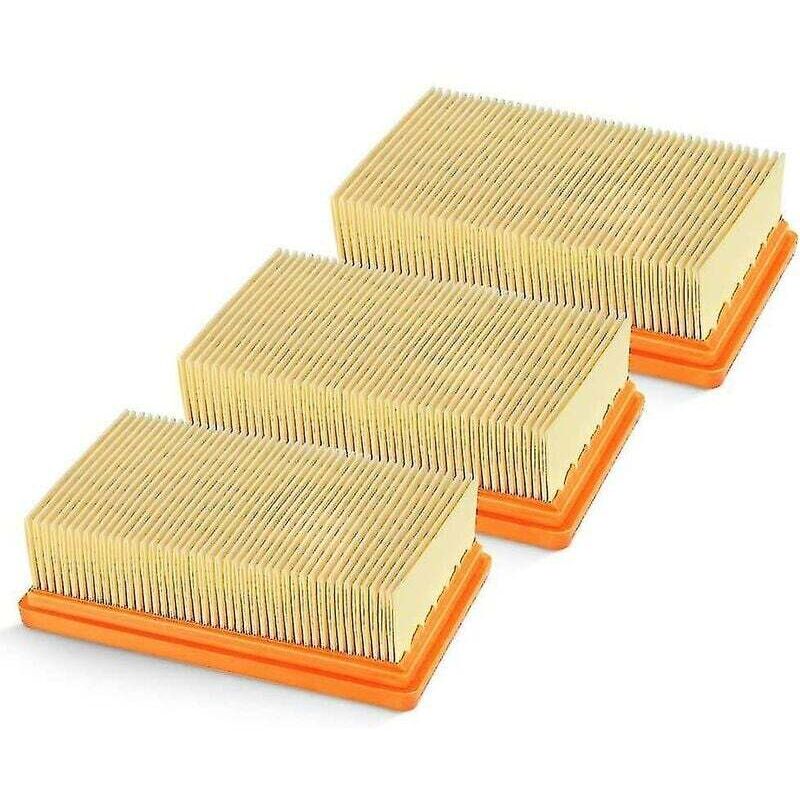 Lot de 3 filtres plissés plats de rechange Karcher Mv4 Mv5 Mv6 Wd4 Wd5 Wd6, Wd4p Wd5p Wd6p Wet-dry Vacuu