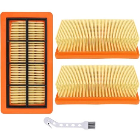 Lot de 3 filtres plissés plats KFI 7420 pour Kärcher AD2, AD2 Battery, AD4 Premium, AD3 Premium, AD3, AD 3.200, AD 3.000, filtre de rechange pour aspirateur à cendres et poussières