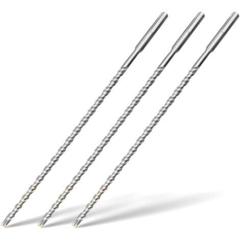 Lot de 3 Foret SDS Plus 8mm x 300mm,avec 4 taillants en carbure et double vis,pour béton,pierre naturelle