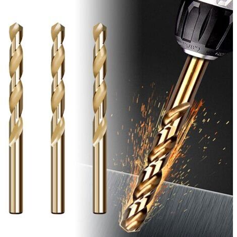 Lot de 3 forets hélicoïdaux M35 et cobalt - Pour percer sur acier inoxydable - Foret hélicoïdal en acier - Foret à métal - Aciers durs - Métal, Accessoires pour perceuse (diamètre 2,5 mm)