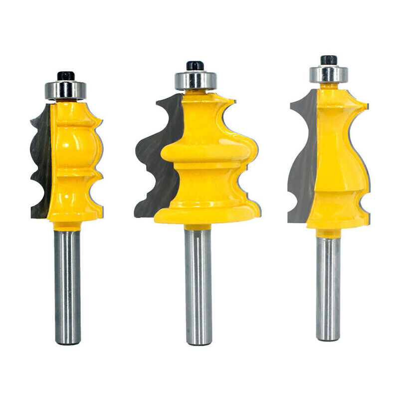 Lot de 3 fraises à défoncer pour moulures architecturales 8 mm