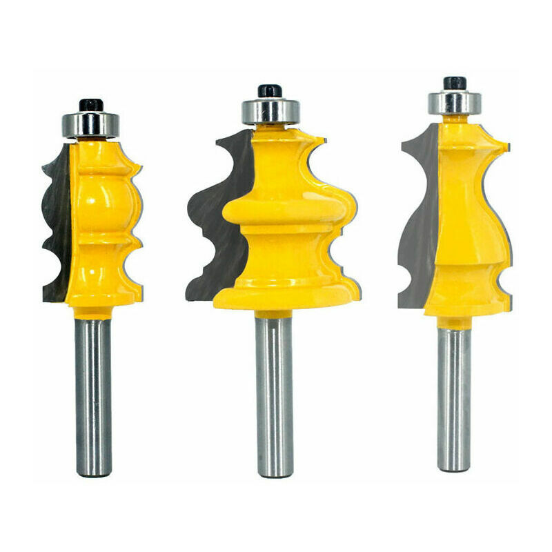 Lucky-88 - Lot de 3 fraises à défoncer pour moulures architecturales 8 mm