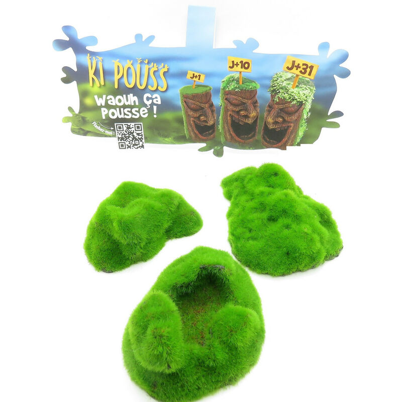 Animallparadise - lot de 3 Galets . ki pouss. 6.7 x 9.4 x 3 cm. décoration aquarium.