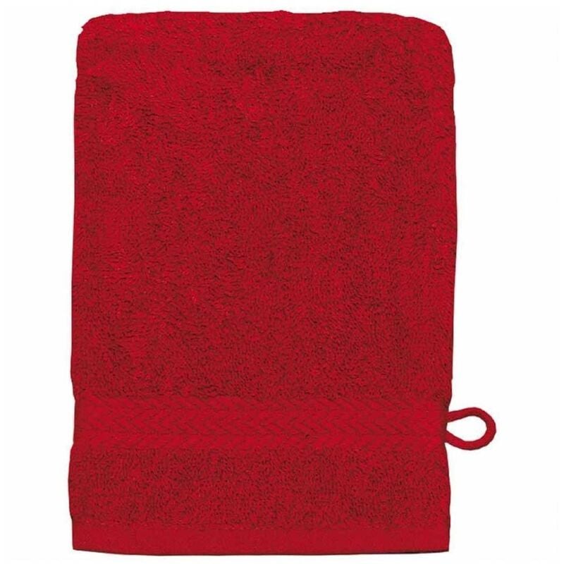 homemaison - lot de 3 gants de toilette 16 x 22 cm en coton couleur rubis rouge 16x22 cm - rouge