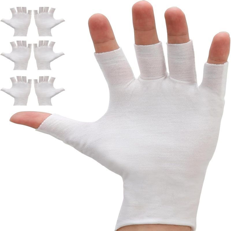 Lot de 3 gants hydratants blancs en coton, soin nuit pour mains sèches et eczéma, traitement intensif Lot de 3 gants hydratants blancs en coton, soin nuit pour mains sèches et eczéma, traitement intensif