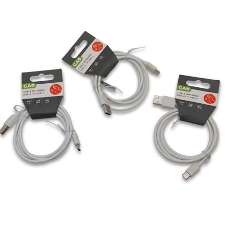 Lot de 3 - GAO - Câbles USB-A vers USB-C - 1m - 2.4A - Charge rapide et transfert - Neuf - Voir photos