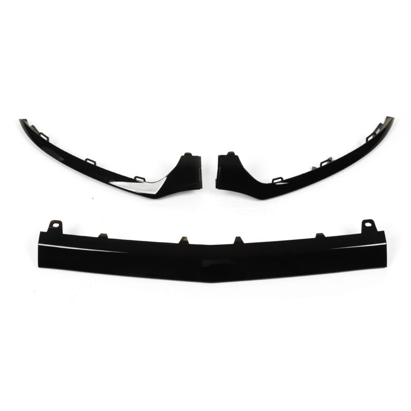 Basetbl - Lot de 3 garnitures inférieures de pare-chocs avant noir brillant pour Mercedes Benz Classe c W205 C205 A205