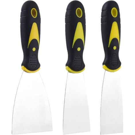 Lot de 3 grattoirs à papier peint avec poignée en plastique et grattoir à lame en métal
