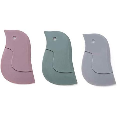 Lot de 3 grattoirs en silicone pour cuisine et plaque de Dellolio multifonction facile à utiliser, nettoyage réutilisable,