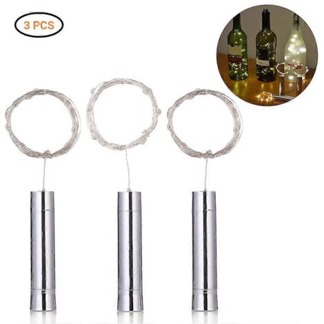 Lot de 3 guirlandes lumineuses de 2 mètres avec 20 LED, fonctionnant sur piles, idéales pour la décoration de la maison et de Noël.