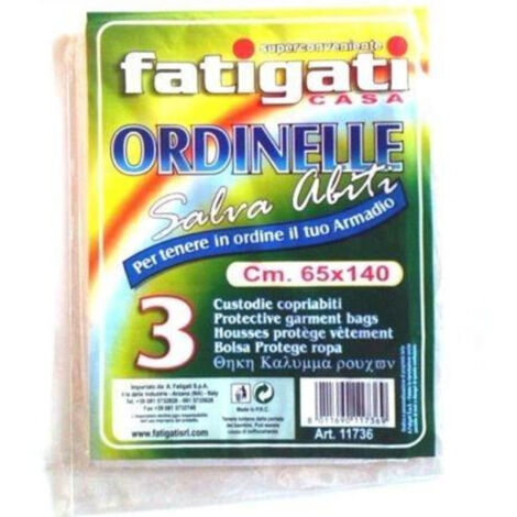 Lot De 3 Housses à Vêtements En Cellphane Transparent 65cmx140cm