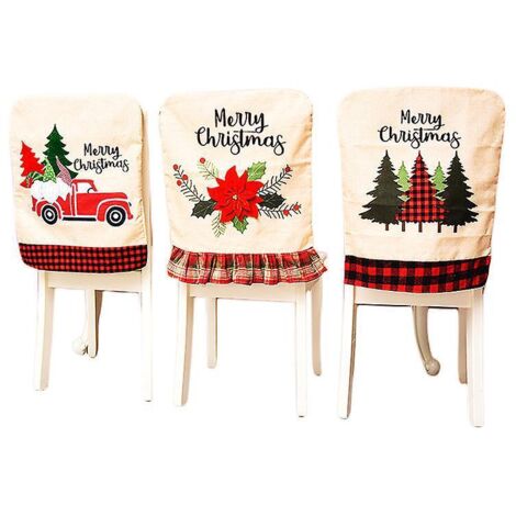 lot De 3 Housses De Chaise Du Vieux De La Fort De Nol, 55 X 45 Cm, Dcoration De Chaise De Nol Crative