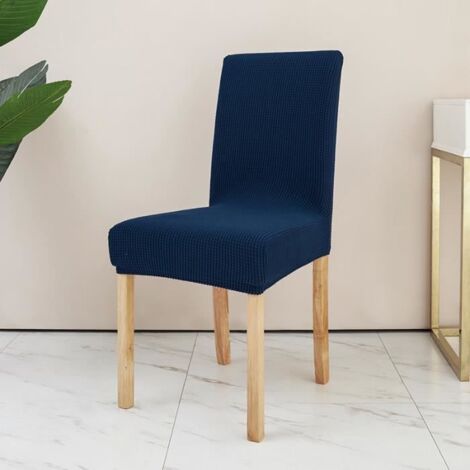 Lot de 3 Housses de chaise - Strech - Bleu Foncé