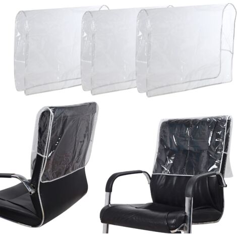 Lot de 3 housses de dossier de chaise de salon en plastique transparent pour la plupart des chaises de salon standard Protège les chaises contre les taches, les produits chimiques, la
