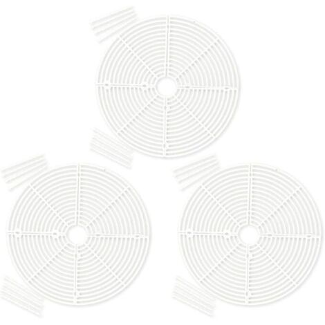 Lot de 3 housses de protection en ABS pour pot de fleurs avec grille de découpe centrale pour aider à maintenir la position du sol sur les pots d'intérieur et d'extérieur (Blanc-M)