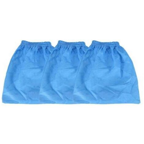 Lot de 3 housses en tissu bleu pour filtre textile d'aspirateur eau et poussière 16-30 L, référence 950135, pour le nettoyage des aspirateurs domestiques.-AquaForge