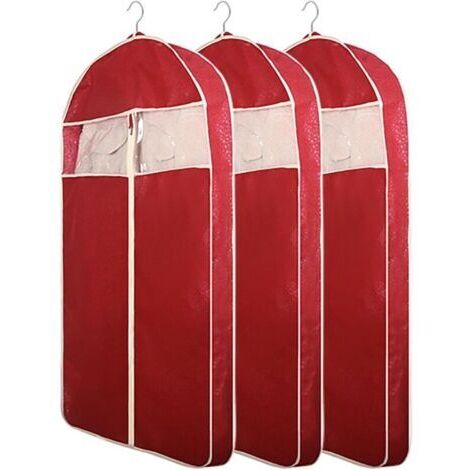 Lot de 3 Housses Respirantes pour Vêtements - Penderie & Voyage - Protections Anti-Poussière en Non-Tissé pour Manteaux/Robes/Fourrures 425in