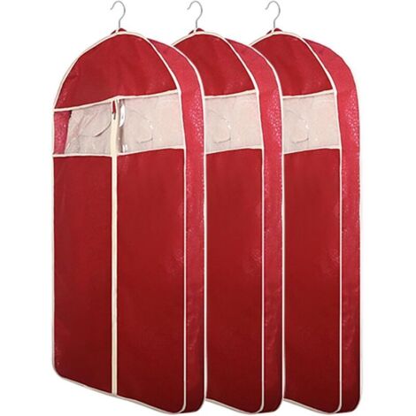 Lot de 3 Housses Respirantes pour Vêtements - Penderie & Voyage - Protections Anti-Poussière en Non-Tissé pour Manteaux/Robes/Fourrures 425in