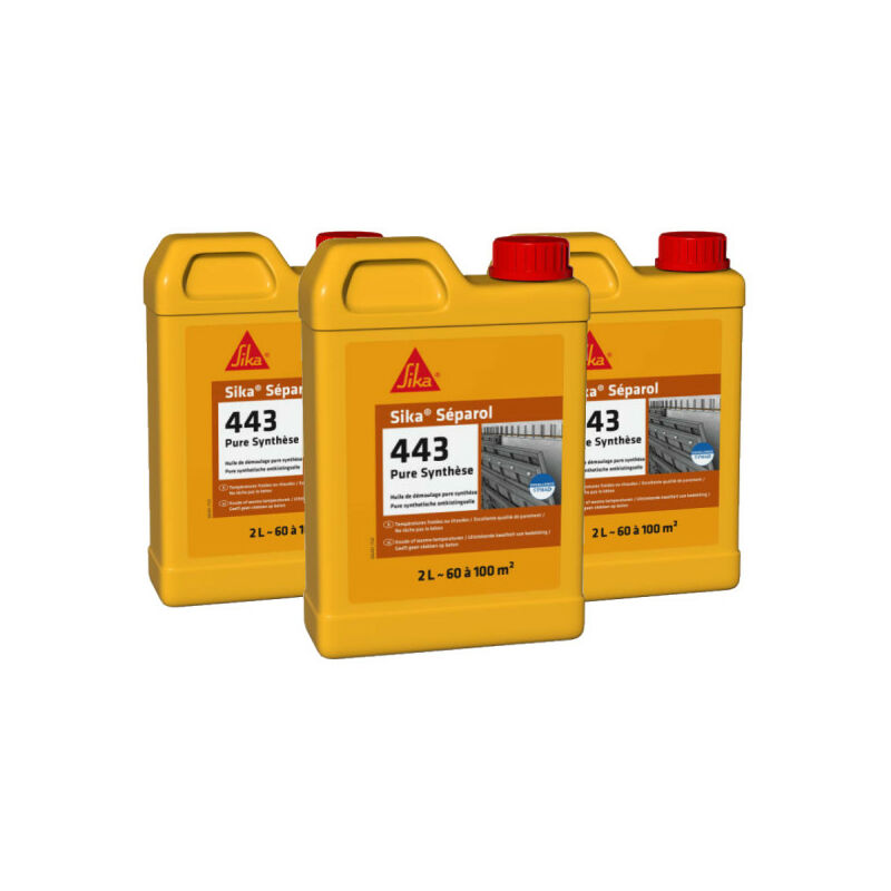 Lot de 3 huiles de démoulage Sika Séparol 443 - Pure synthèse - 2L