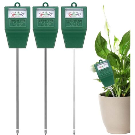 Lot de 3 humidimètres pour sol, testeurs de sol, humidimètres horticoles, humidimètres pour sol végétal (aucune pile requise)