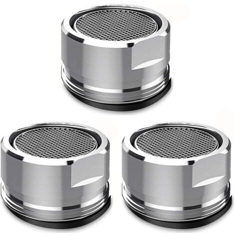 Lot de 3 inserts de rechange pour filtre de robinet, 24 mm