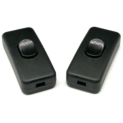 Lot de 3 interrupteurs de lampe avec cordon intermédiaire 250 V/2 A de remplacement pour lampadaire et lampe de table Interrupteur de lampe en ligne 2 lignes (noir)